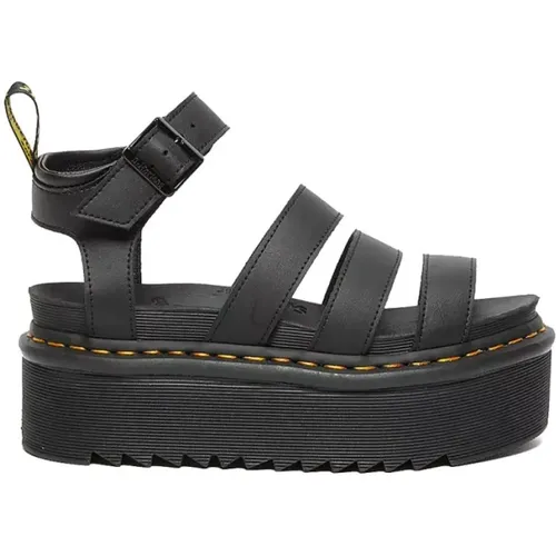 Schwarze Leder Plateau Sandalen Blairequad , Damen, Größe: 40 EU - Dr. Martens - Modalova