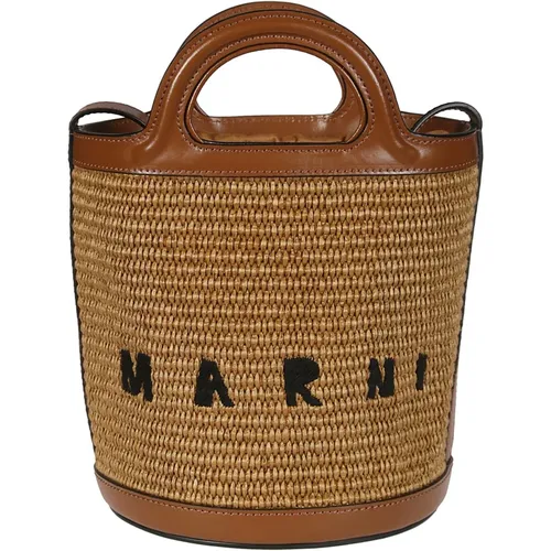 Raffia Mini Bucket Bag Tropicalia - Marni - Modalova