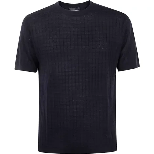 Round-neck Knitwear, male, , Size: 2XL Round Neck Sweater - Emporio Armani - Modalova