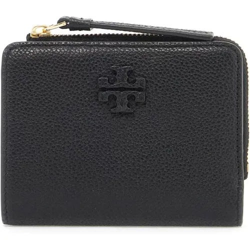 Doppelte Tasche Gehämmerte Leder Brieftasche , Damen, Größe: ONE Size - TORY BURCH - Modalova