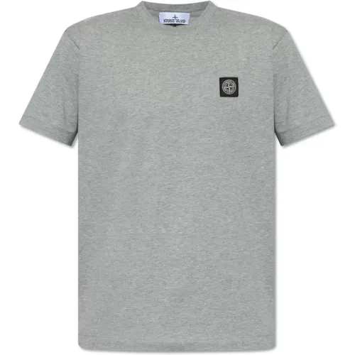 T-Shirt mit Logo-Patch , Herren, Größe: S - Stone Island - Modalova