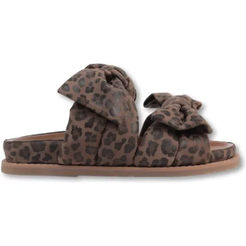 Leopardenmuster Schleifen Sandalen , Damen, Größe: 42 EU - Copenhagen Shoes - Modalova