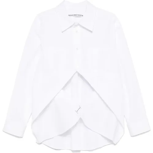 Weiße Bluse mit Taschen , Damen, Größe: M - alexander wang - Modalova