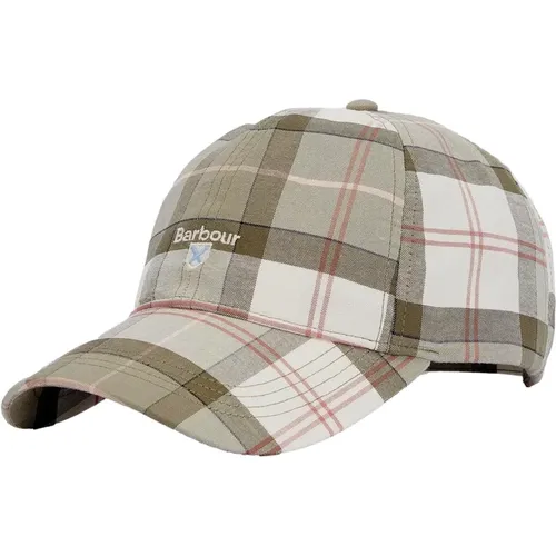 Caps, male, , Size: ONE SIZE Tartan Sports Cap Glenmore Olive - Barbour - Modalova