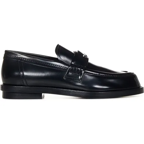Leather Loafers with Seal Logo Plate , male, Sizes: 6 UK, 5 UK, 7 UK, 10 UK - alexander mcqueen - Modalova
