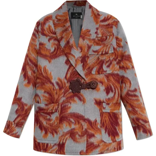 Blazers, female, , Size: XS Wool blazer with decorative pattern - ETRO - Modalova