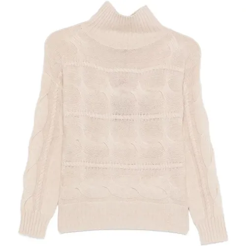 Turtlenecks, female, , Size: M Cable Knit Turtleneck Sweater - Max Mara Studio - Modalova