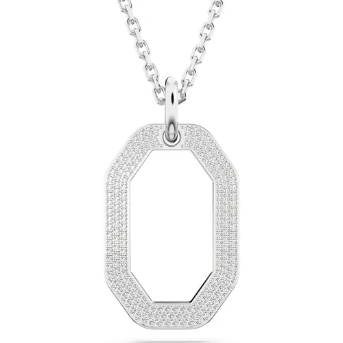 Necklaces, female, , Size: ONE SIZE Octagonal Pendant, Rhodium Plated - Swarovski - Modalova