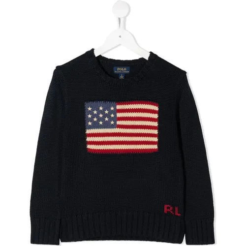 Blauer Flaggenprint-Pullover für Kinder - Ralph Lauren - Modalova