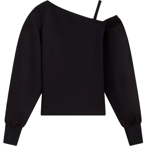 Asymmetrischer Sweatshirt , Damen, Größe: L - Karl Lagerfeld - Modalova