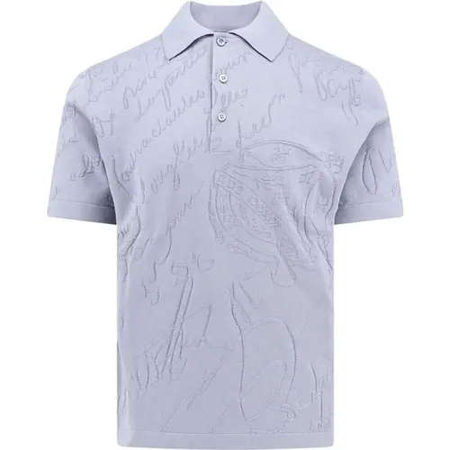 Seiden Baumwoll Polo Shirt Gerippter Kragen - Berluti - Modalova