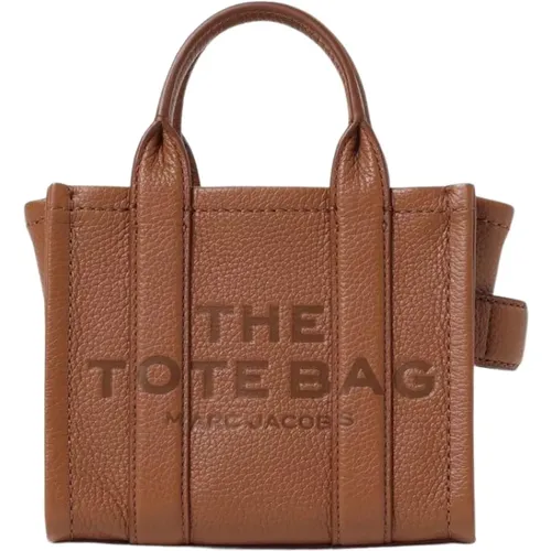 Handbags, female, , Size: ONE SIZE Blue Embossed Logo Tote Bag - Marc Jacobs - Modalova