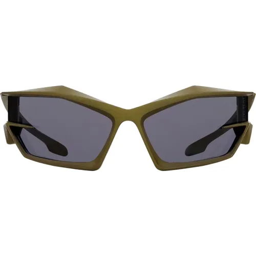 Sunglasses, male, , Size: 69 MM Matte Kaki Geometric Sunglasses - Givenchy - Modalova