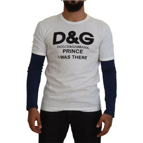 Weißer DG Prince Crew Neck Pullover , Herren, Größe: M - Dolce & Gabbana - Modalova