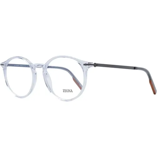 Glasses, male, , Size: ONE SIZE Transparent Round Optical Frames - Ermenegildo Zegna - Modalova