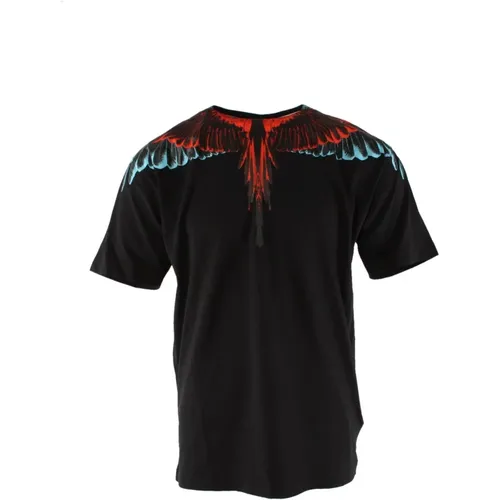 Schwarzes Baumwoll-T-Shirt für Herren , Herren, Größe: S - Marcelo Burlon - Modalova