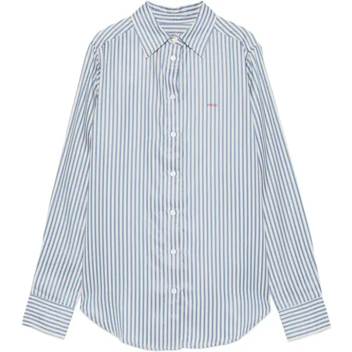 Shirts, female, , Size: M Striped Amour Embroidered Shirt - Maison Labiche - Modalova