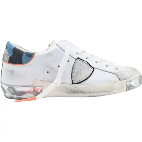 Camou Low Top Sneakers in and Blue , male, Sizes: 11 UK, 6 UK - Philippe Model - Modalova