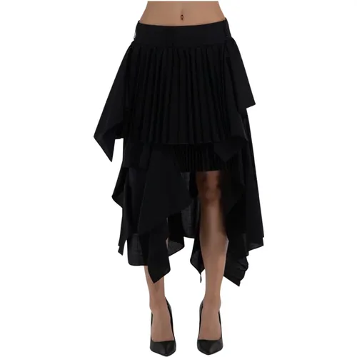 Suiting Mix Skirt , female, Sizes: M, L - Sacai - Modalova