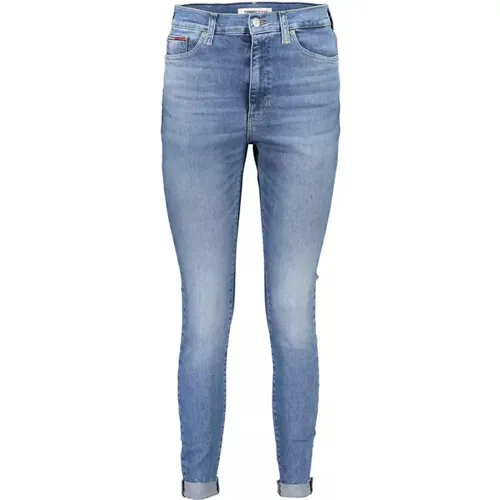 Hellblaue Baumwolljeans mit gewaschenem Effekt , Damen, Größe: W29 L30 - Tommy Hilfiger - Modalova