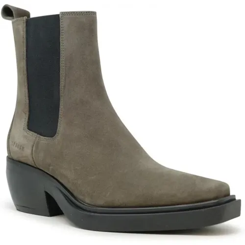 Chelsea Boots, female, , Size: 6 US Grey Suede Ankle Boots Fw24 Style - Copenhagen Shoes - Modalova