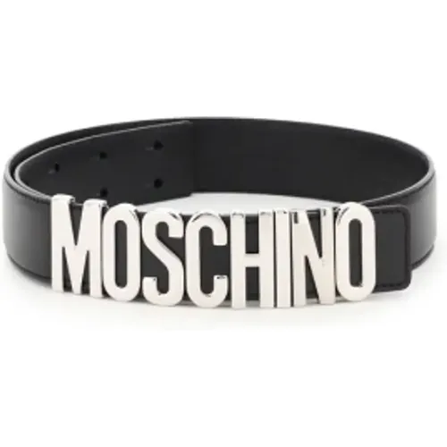 Logo Buckle Leather Belt , male, Sizes: 2XL - Moschino - Modalova