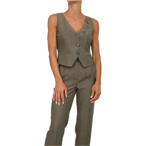 Vests, female, , Size: S Wool Blend Sleeveless Vest - Marella - Modalova