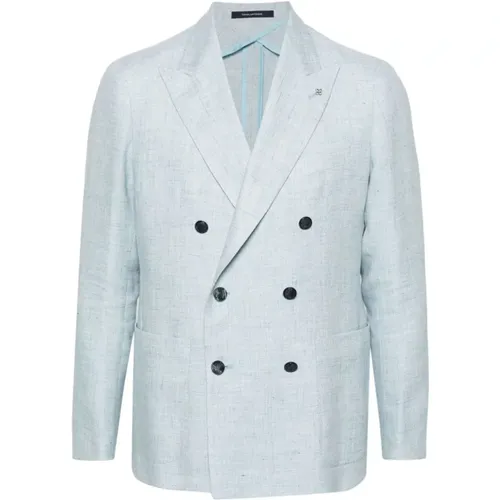 Blazers, male, , Size: M Montecarlo Blazer Double-Breasted - Tagliatore - Modalova