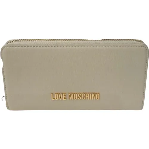 Wallets & Cardholders, female, , Size: ONE SIZE Zip Around Wallet with Coin/Card Slots - Love Moschino - Modalova