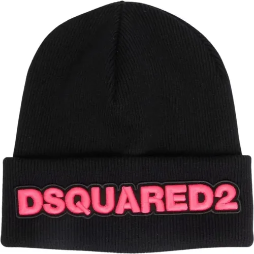 Beanies, female, , Size: ONE SIZE Knitted Hat, Stay Warm and Elegant - Dsquared2 - Modalova