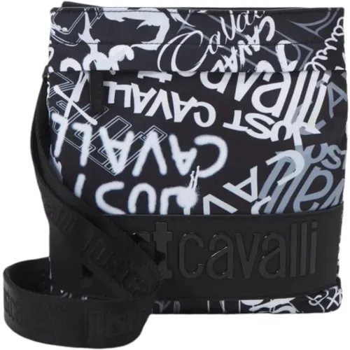 Cross Body Bags, male, , Size: ONE SIZE Men's Shoulder Bag with All Over Print - Just Cavalli - Modalova