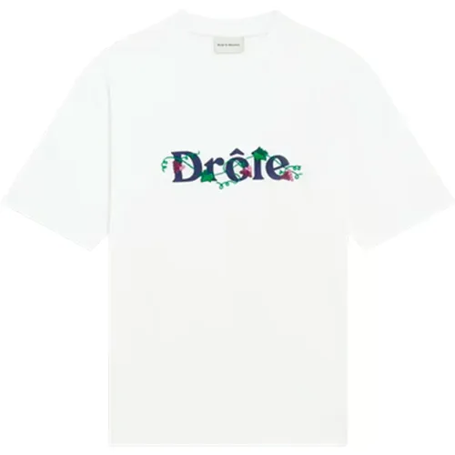 Weißes T-Shirt mit Drôle-Druck , Herren, Größe: S - Drole de Monsieur - Modalova