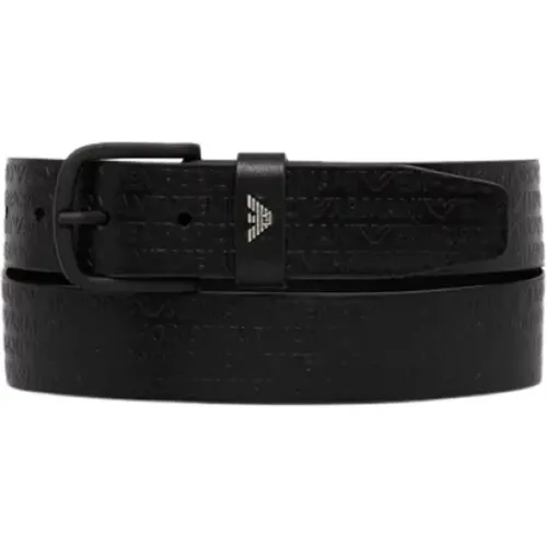 Belts, male, , Size: 90 CM Leather Logo Belt - Emporio Armani - Modalova