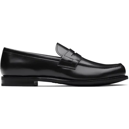 Loafers, male, , Size: 10 1/2 US Leather Loafer with Hand Stitch Detail - Church's - Modalova