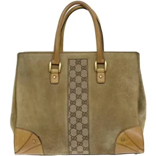 Pre-owned Tote Bags, female, , Size: ONE SIZE Pre-owned Suede handbags - Gucci Vintage - Modalova