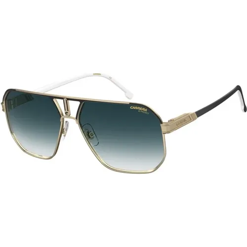 Sunglasses, unisex, , Size: 62 MM Black Gold Sunglasses Dk Blue Shaded - Carrera - Modalova