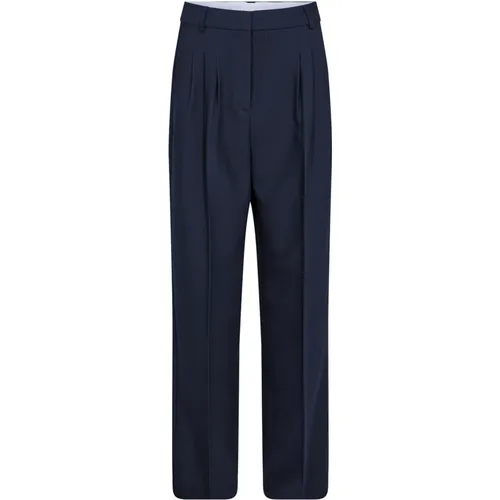 Stylish Volacc Long Pleat Pants Navy , female, Sizes: XL - Co'Couture - Modalova