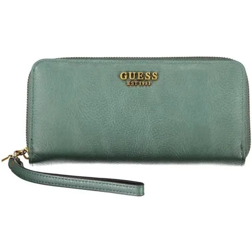 Grüne Polyethylen Brieftasche mit Mehreren Fächern , Damen, Größe: ONE Size - Guess - Modalova