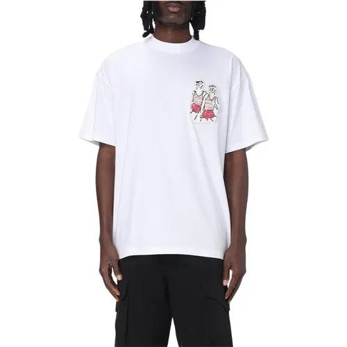 T-Shirts, male, , Size: L Graphic Tee with Swimsuit Print - Msgm - Modalova