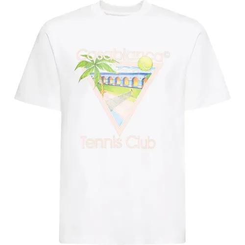Weißes Tennisclub T-Shirt , Herren, Größe: S - Casablanca - Modalova