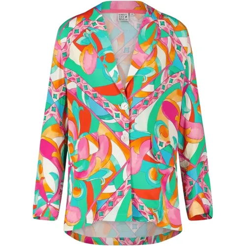 Leichte Bluse mit Farbenfrohem Print , Damen, Größe: M - Emily Van den Bergh - Modalova