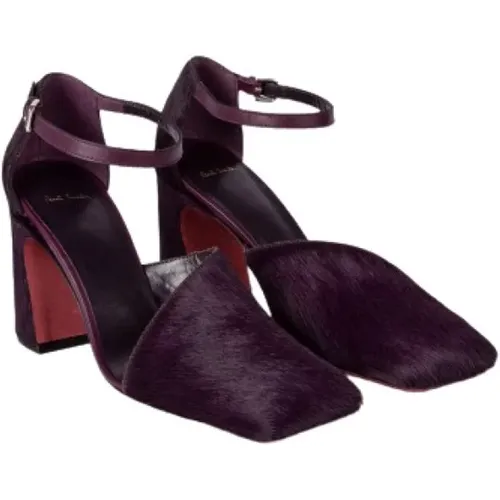 Pumps, female, , Size: 10 US Dark Violet Pony-Hair Heeled Shoes - PS By Paul Smith - Modalova