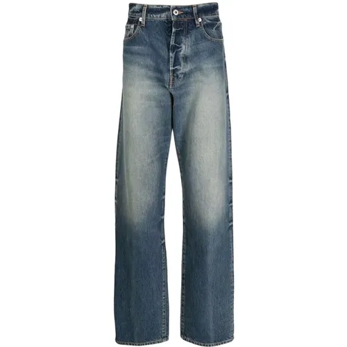 Stonewashed Straight-Leg Jeans for Men , male, Sizes: W30 - Kenzo - Modalova