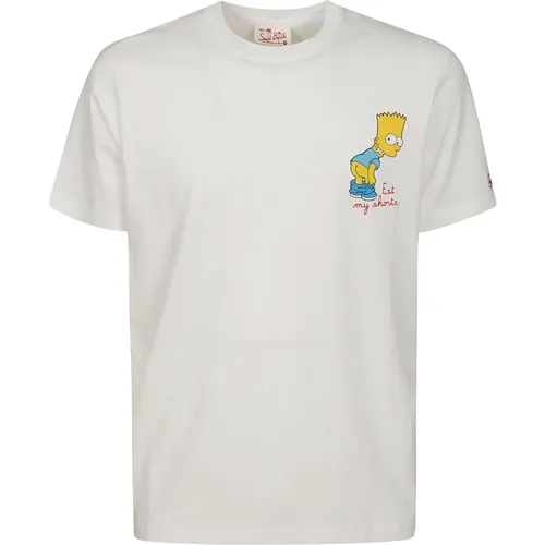 Weiße Baumwoll Kurzarm Logo T-Shirt , Herren, Größe: XL - MC2 Saint Barth - Modalova