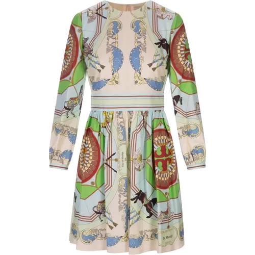 Blaues Seiden-Kaleidoskop-Kleid - TORY BURCH - Modalova