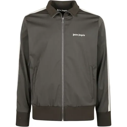 Zip-throughs, male, , Size: XL Sporty Track Top Jacket - Palm Angels - Modalova