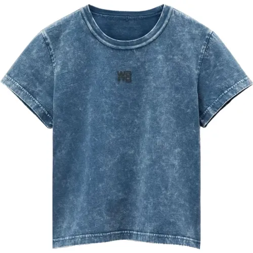 Cotton Acid Wash Appliqué Logo T-shirts , female, Sizes: S, M, XS - alexander wang - Modalova