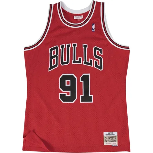 Chicago Bulls Road 1997-98 Dennis Rodman Jersey , male, Sizes: L, M - Mitchell & Ness - Modalova
