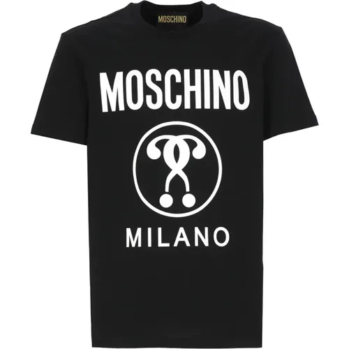 Schwarzes T-Shirt mit Logo-Print , Herren, Größe: L - Moschino - Modalova