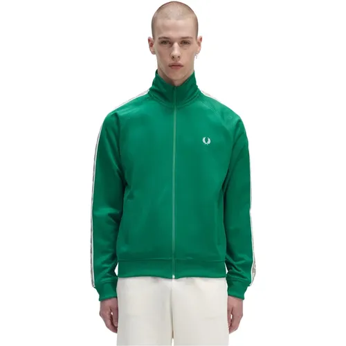 Contrast Tape Tracktop Jacket , male, Sizes: L - Fred Perry - Modalova